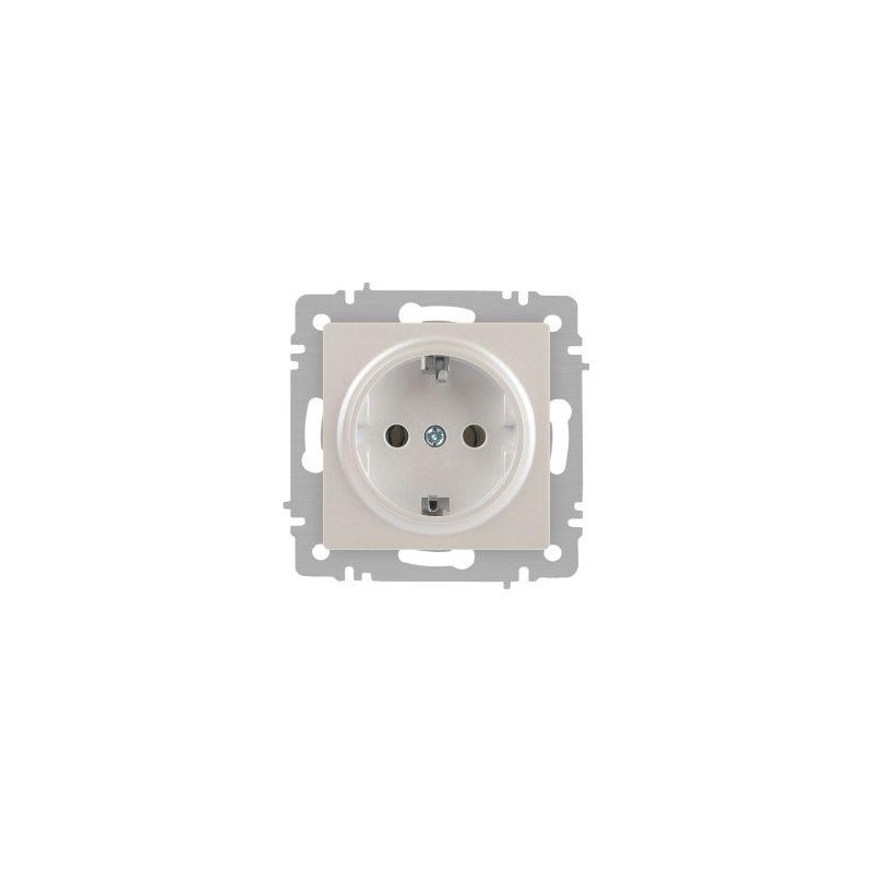 Розетка Accent 6-202-06 2P+E Schuko 16А-250В IP20 СУ перламутр. Intro Б0063695