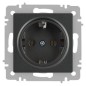 Розетка Accent 6-202-07 2P+E Schuko 16А-250В IP20 СУ графит Intro Б0063697