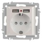 Розетка Accent 6-410-06 P+E Schuko со шторками 16А-250В + 2хUSB IP20 СУ перламутр. Intro Б0063700 Розетка Accent 6-410-06 P+E Schuko со шторками 16А-250В + 2хUSB IP20 СУ перламутр. Intro Б0063700