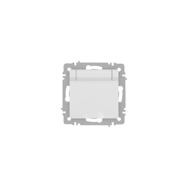 Розетка Accent 6-203-01М 2P+E Schuko с крышкой 16А-250В IP20 СУ бел. матов. Intro Б0063713