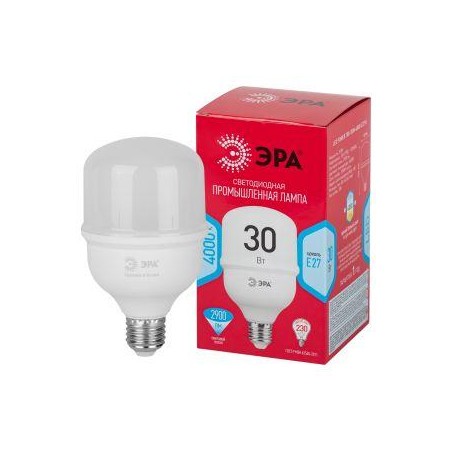 Лампа светодиодная высокомощная RED LINE LED POWER T80-30W-4000-E27 R 30Вт Т80 колокол 4000 К нейтр. бел. E27 2900лм Эра Б006384