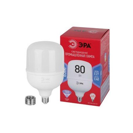 Лампа светодиодная высокомощная RED LINE LED POWER T140-80W-6500-E27/E40 R 80Вт Т140 колокол 6500К холод. бел. E27/E40 (переходн