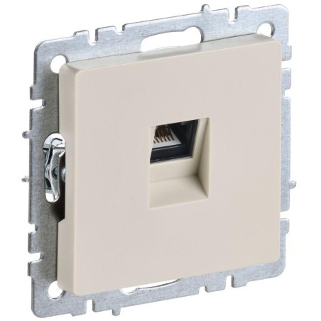 Розетка компьютерная СП RJ45 кат.6 BRITE РК11-БрКр механизм беж. IEK BR-K10-2-K10