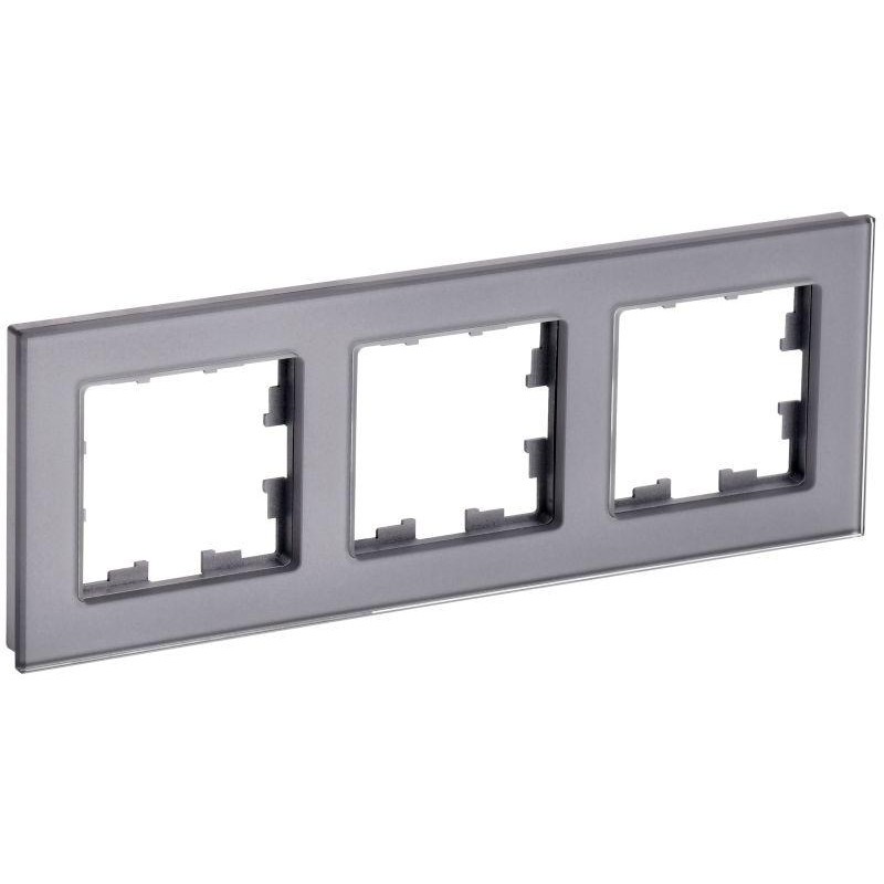 Рамка 3-м BRITE РУ-3-2-БрСе стекло сер. IEK BR-M32-G-K03 Рамка 3-м BRITE РУ-3-2-БрСе стекло сер. IEK BR-M32-G-K03