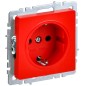 Розетка BRITE РС14-1-0-БрК 16А с заземл. защ. шторки механизм красн. IEK BR-R14-16-K04