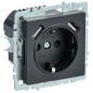 Розетка BRITE РЮш10-2-БрЧ 16А с USB A+A 3.1А с заземл. защ. шторки механизм черн. IEK BR-R14-16-U21-D31-K02