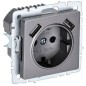 Розетка BRITE РЮш10-2-БрС 16А с USB A+A 3.1А с заземл. защ. шторки механизм сталь IEK BR-R14-16-U21-D31-K46