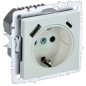 Розетка BRITE РЮш11-1-БрЖ 16А с USB A+C 18Вт с заземл. защ. шторки механизм жемчуж. IEK BR-R14-16-U22-018-K36