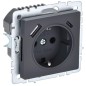 Розетка BRITE РЮш11-1-БрГ 16А с USB A+C 18Вт с заземл. защ. шторки механизм графит IEK BR-R14-16-U22-018-K53