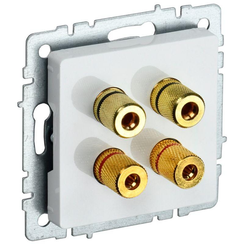 Аудиорозетка 4-м BRITE РА10-БрБ механизм бел. IEK BR-S40-K01 Аудиорозетка 4-м BRITE РА10-БрБ механизм бел. IEK BR-S40-K01