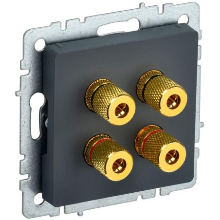 Аудиорозетка 4-м BRITE РА10-БрГ механизм графит IEK BR-S40-K53