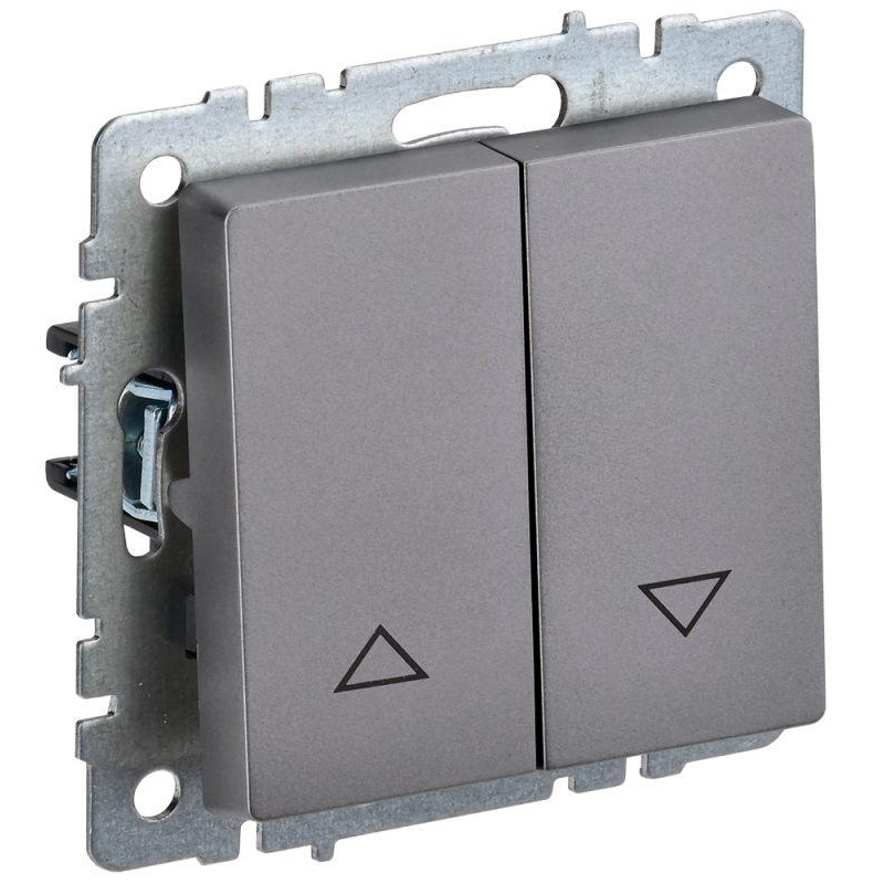 Выключатель жалюзи СП BRITE ВС10-1-5-БрС 10А механизм сталь IEK BR-V15-0-10-K46