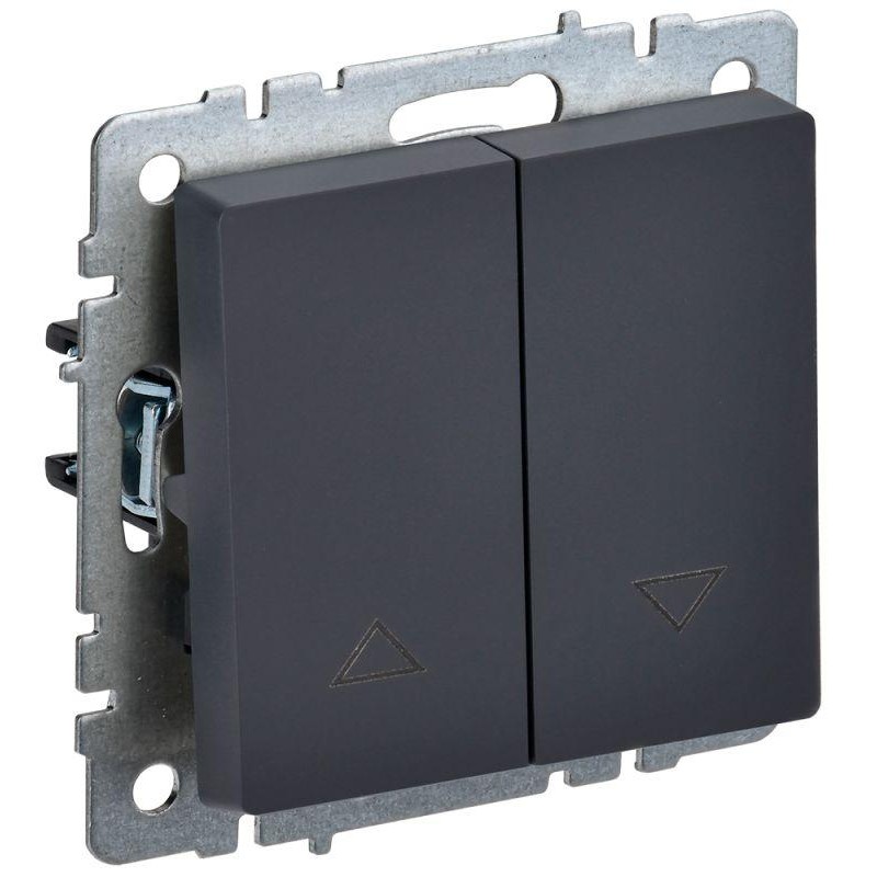Выключатель жалюзи СП BRITE ВС10-1-5-БрГ 10А механизм графит IEK BR-V15-0-10-K53