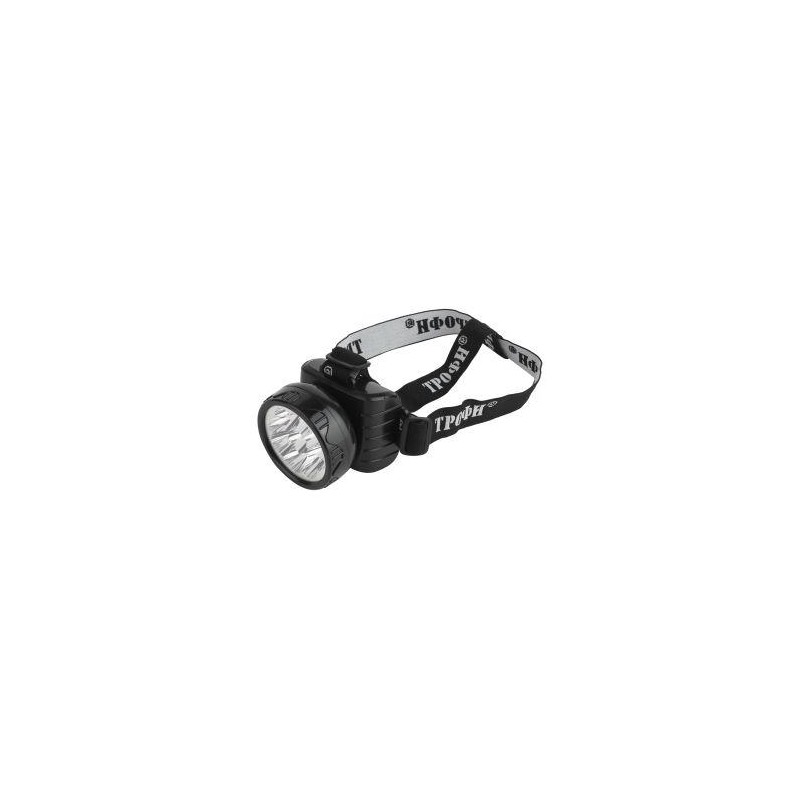 Фонарь аккумуляторный налобный TG9 9LED аккум. 4В 0.9А.ч ЗУ 220В (картон. упак.) Трофи C0045557