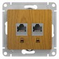 Розетка компьютерная 2-м Glossa RJ45 кат.5E механизм дерево дуб SE GSL000585KK Розетка компьютерная 2-м Glossa RJ45 кат.5E механизм дерево дуб SE GSL000585KK