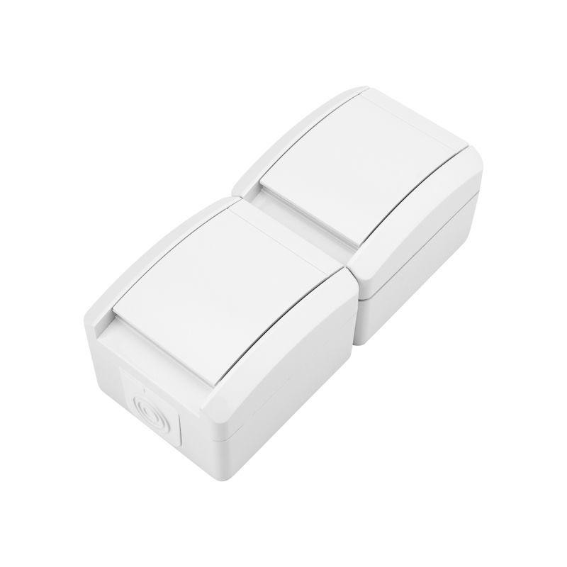 Блок розеток 2-м ОП INDUSTRIAL IP54 вертик. с заземл. бел. Kranz KR-78-0802 Блок розеток 2-м ОП INDUSTRIAL IP54 вертик. с заземл. бел. Kranz KR-78-0802