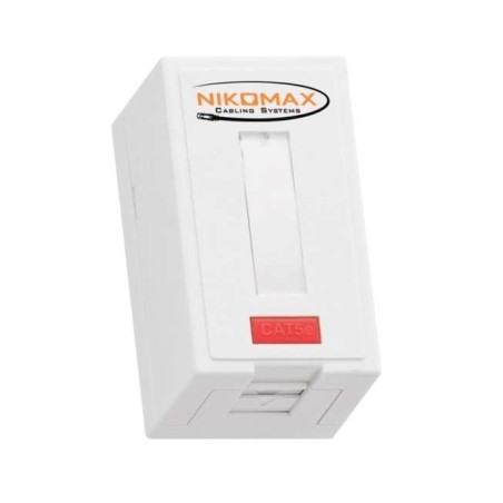 Розетка 1 порт кат.5E (класс D) 100МГц RJ45 (8P8C) FT-TOOL/110/KRONE T568A/B полный экран со шторкой бел. NIKOMAX NMC-WO1SD2-FT-