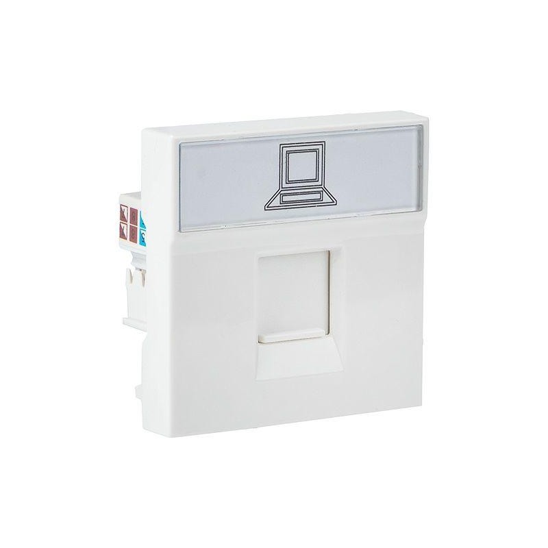 Розетка RJ45 категории 6 (ширина 2 модуля) EKF E2MK016-135-10