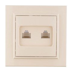 Розетка компьютерная 2-м СП Минск RJ45 беж. EKF ERK02-035-20
