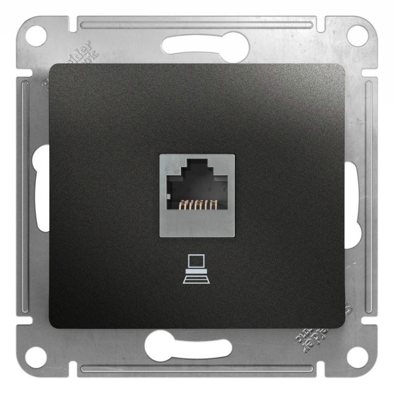 Розетка компьютерная 1-м Glossa RJ45 кат.5E механизм антрацит SE GSL000781K Розетка компьютерная 1-м Glossa RJ45 кат.5E механизм антрацит SE GSL000781K