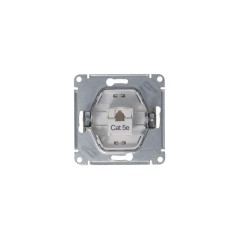 Розетка компьютерная 1-м Glossa RJ45 кат.5E механизм платина SE GSL001281K
