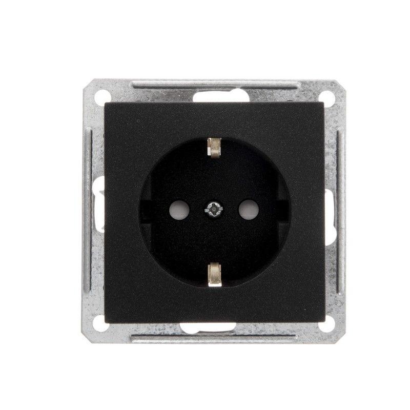 Розетка 1-м СП W59 16А IP20 с заземл. защ. шторки механизм черн. бархат SE RS16-152-6-86 Розетка 1-м СП W59 16А IP20 с заземл. защ. шторки механизм черн. бархат SE RS16-152-6-86