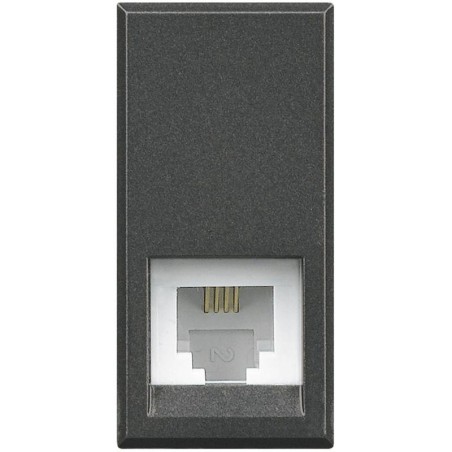 Розетка телефонная Axolute RJ11 кат.3 К10 антрацит Leg BTC HS4258/11N