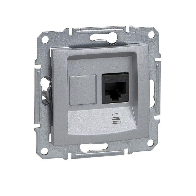 Розетка компьютерная 1-м СП Sedna RJ45 кат.5E UTP неэкранир. механизм алюм. SchE SDN4300160 Розетка компьютерная 1-м СП Sedna RJ45 кат.5E UTP неэкранир. механизм алюм. SchE SDN4300160