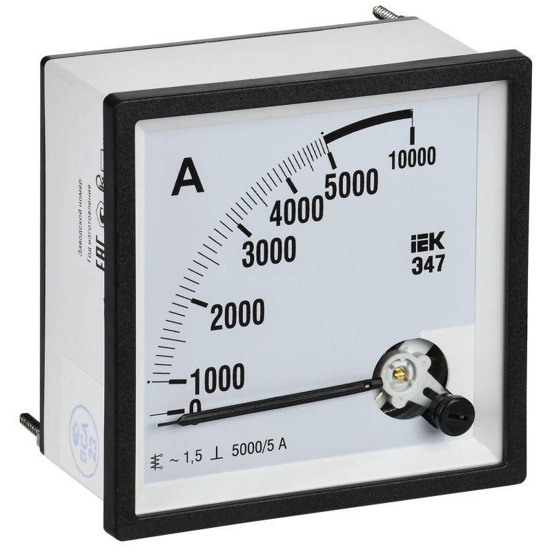 Амперметр Э47 5000/5А класс точн. 1.5 96х96мм IEK IPA20-6-5000-E Амперметр Э47 5000/5А класс точн. 1.5 96х96мм IEK IPA20-6-5000-E