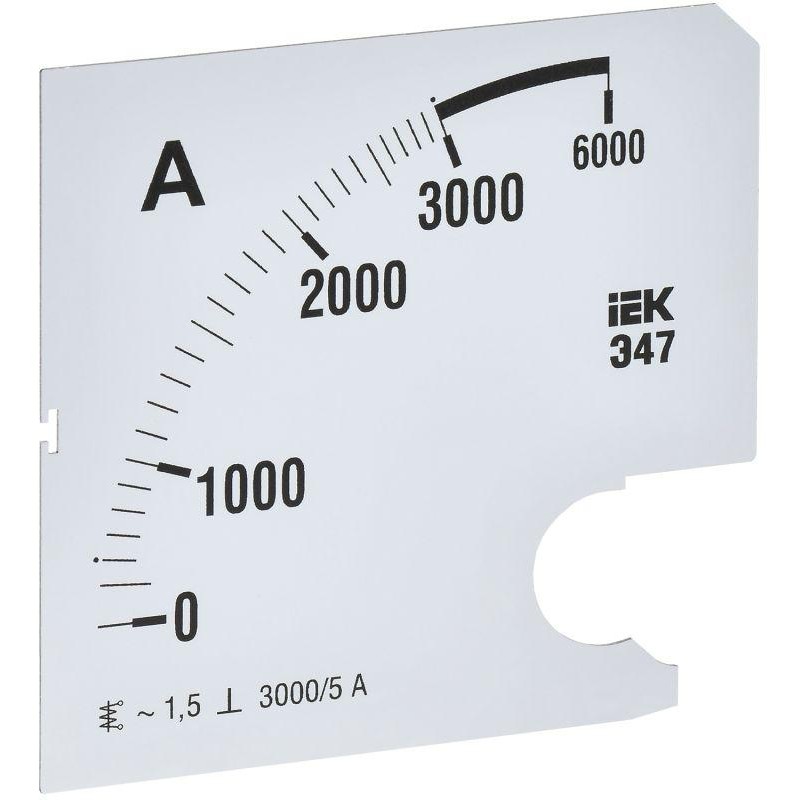 Шкала сменная для амперметра Э47 3000/5А-1.5 96х96мм IEK IPA20D-SC-3000 Шкала сменная для амперметра Э47 3000/5А-1.5 96х96мм IEK IPA20D-SC-3000