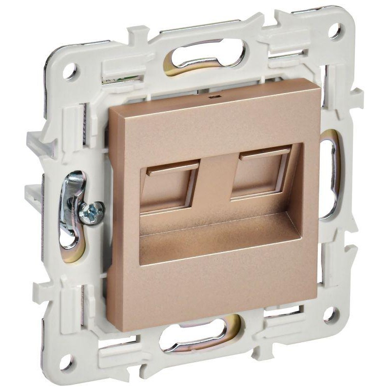 Розетка компьютерная двойная RJ45 кат.5E SKANDY SK-K03Sa песочн. IEK SK-K20-1-K98
