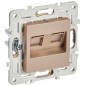 Розетка компьютерная двойная RJ45 кат.5E SKANDY SK-K03Sa песочн. IEK SK-K20-1-K98