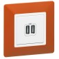 Розетка USB 2-м Valena Life 240В/5В 2400мА с лицев. панелью механизм бел. Leg 753412