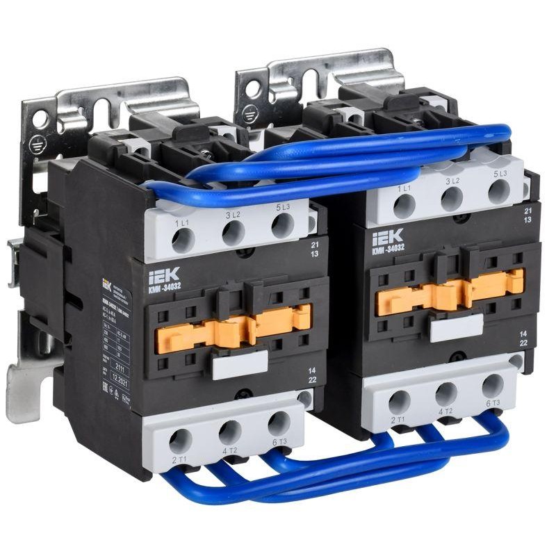 Контактор КМИ-34032 реверс 40А 230В/АС3 2НО,2НЗ IEK KKM33-040-230-22-1