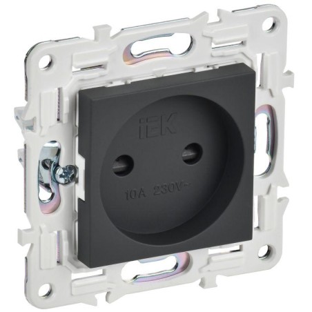 Розетка SKANDY 10А без заземл. защ. штроки SK-R01G графит IEK SK-R13-10-K53