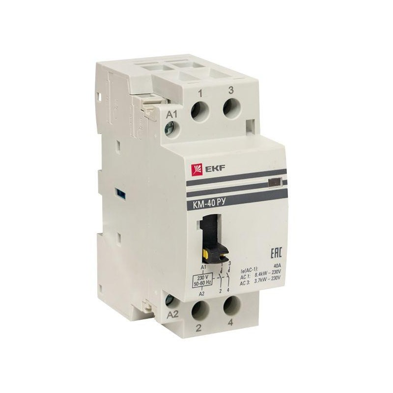 Контактор модульный КМ РУ 63А 1NO+1NC (2 мод.) PROxima EKF km-2m-63-11 Контактор модульный КМ РУ 63А 1NO+1NC (2 мод.) PROxima EKF km-2m-63-11