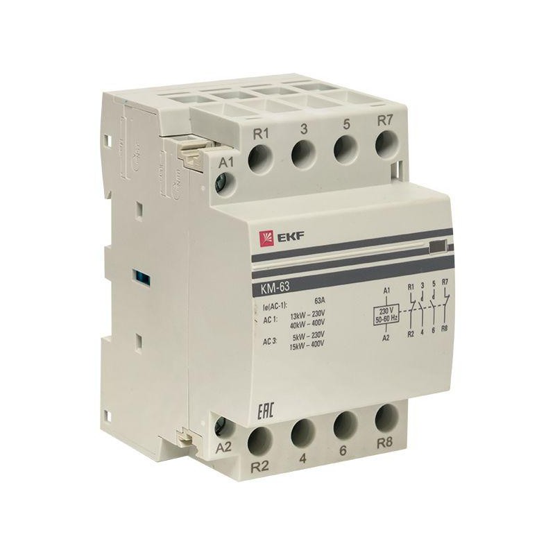 Контактор модульный КМ 63А 2NО+2NC (3 мод.) PROxima EKF km-3-63-22 Контактор модульный КМ 63А 2NО+2NC (3 мод.) PROxima EKF km-3-63-22