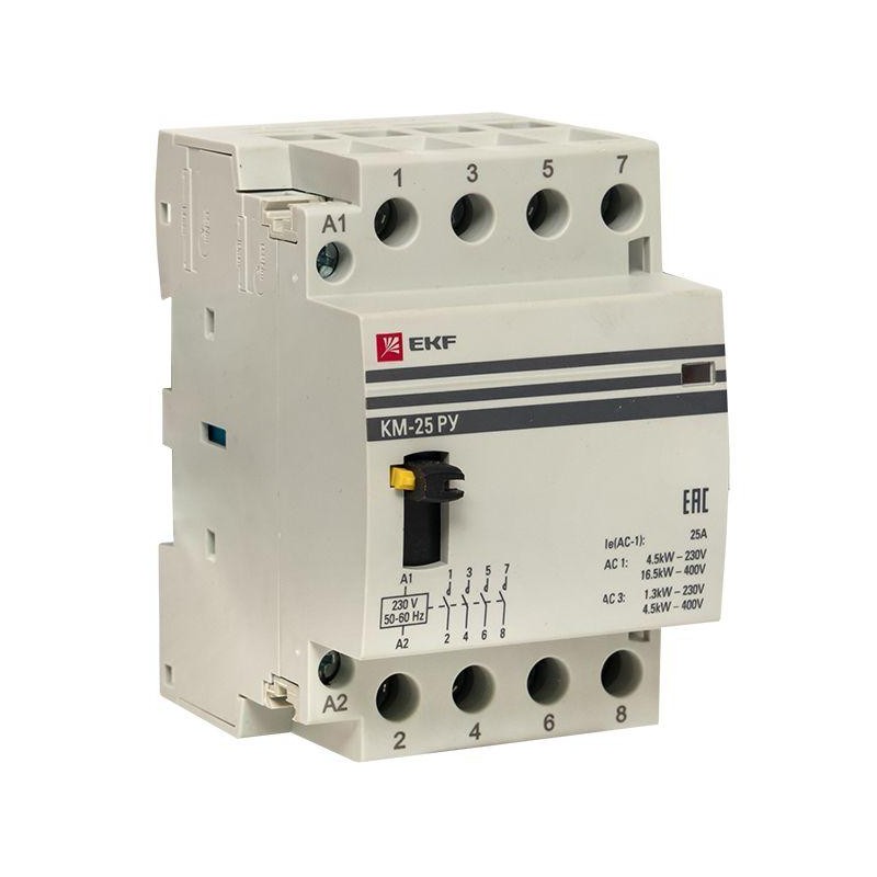 Контактор модульный КМ РУ 40А 4NO (3 мод.) PROxima EKF km-3m-40-40 Контактор модульный КМ РУ 40А 4NO (3 мод.) PROxima EKF km-3m-40-40