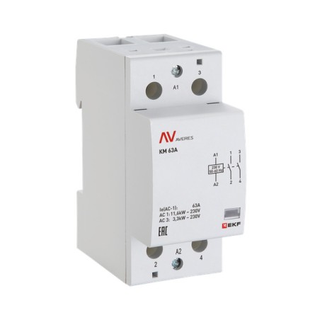 Контактор модульный КМ 63А 2NC 110В AC (2 мод.) AVERES EKF km-av-2-63-02-110V