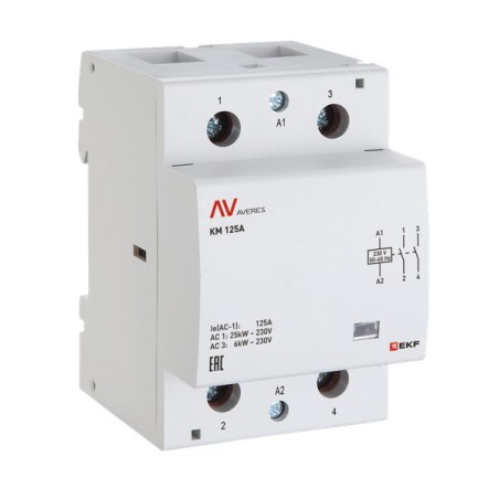 Контактор модульный КМ 40А 2NO+2NC 24В AC (3 мод.) AVERES EKF km-av-3-40-22-24V