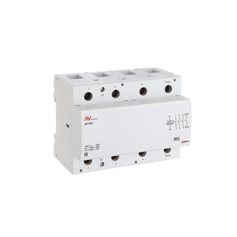 Контактор модульный КМ 80А 3NO+1NC 24В AC (6 мод.) AVERES EKF km-av-6-80-31-24V