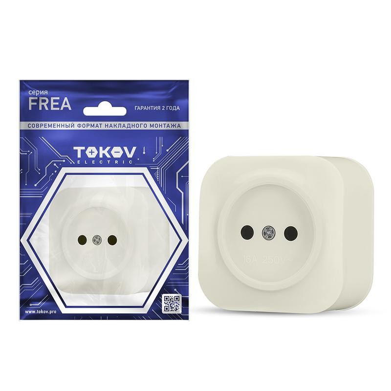Розетка 1-м ОП Frea 16А IP20 250В без заземл. АБС-пластик беж. TOKOV ELECTRIC TKE-FR-R1-C02 Розетка 1-м ОП Frea 16А IP20 250В без заземл. АБС-пластик беж. TOKOV ELECTRIC TKE-FR-R1-C02