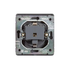 Розетка 1-ая с/з с/у со шторками 16А MIELE сер. Kranz KR-78-0701-2