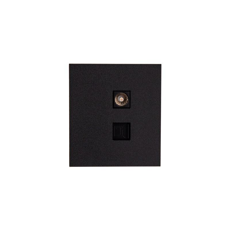 Розетка компьютерная RJ45 кат6+TV с/у MIELE антрацит Kranz KR-78-0722-5