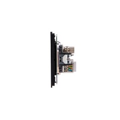 Розетка компьютерная RJ45 кат6+TV с/у MIELE антрацит Kranz KR-78-0722-5