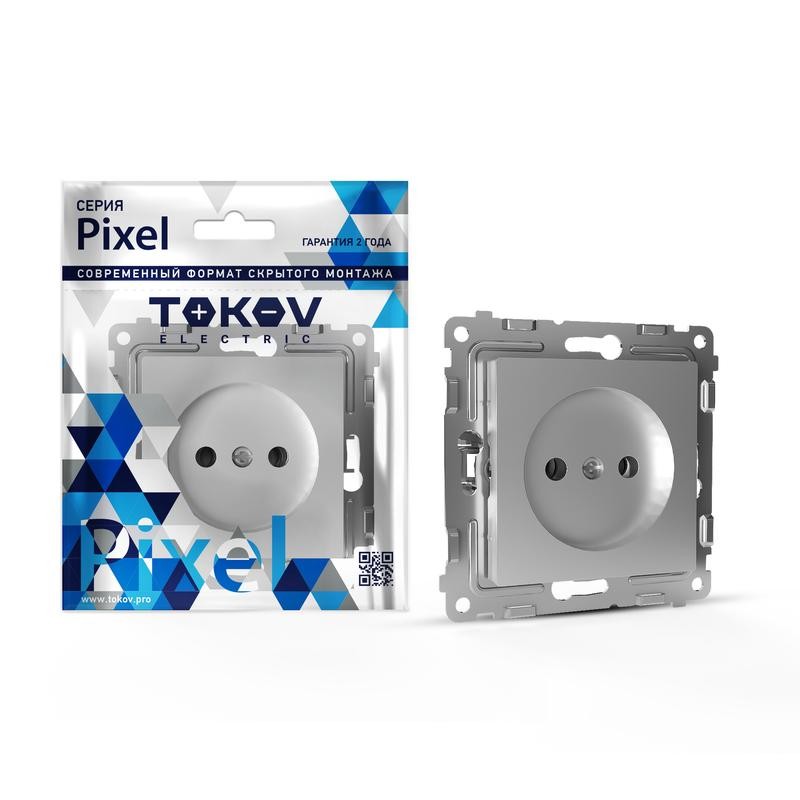 Розетка 1-м СП Pixel 16А IP20 без заземл. защ. шторки механизм алюм. TOKOV ELECTRIC TKE-PX-R1SF-C03 Розетка 1-м СП Pixel 16А IP20 без заземл. защ. шторки механизм алюм. TOKOV ELECTRIC TKE-PX-R1SF-C03