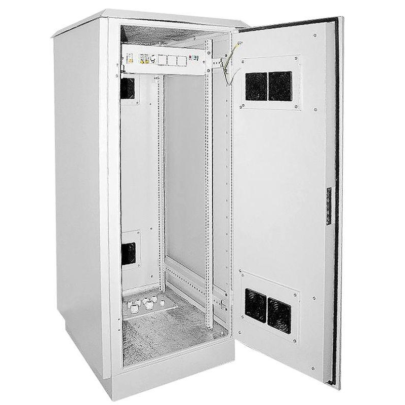 Шкаф уличный 19дюйм 24U 720х860мм IP55 двустен. метал. передняя и задняя двери, сер. ITK LO35-24U78-MM55