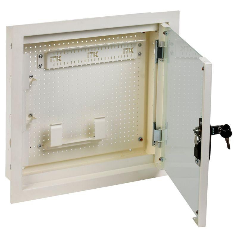 Шкаф LINEA R мультимедиа 2 ком. 400х400мм стекл. бел. RAL9016 ITK LR16-4H41-G-FR2 Шкаф LINEA R мультимедиа 2 ком. 400х400мм стекл. бел. RAL9016 ITK LR16-4H41-G-FR2