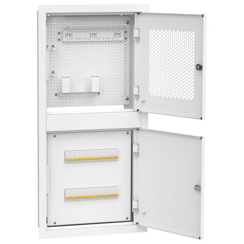 Шкаф встраиваемый двухсек. 2 ком. 400х850мм дверь метал. бел. LINEA R ITK LR16-4H81-M-FR2 Шкаф встраиваемый двухсек. 2 ком. 400х850мм дверь метал. бел. LINEA R ITK LR16-4H81-M-FR2