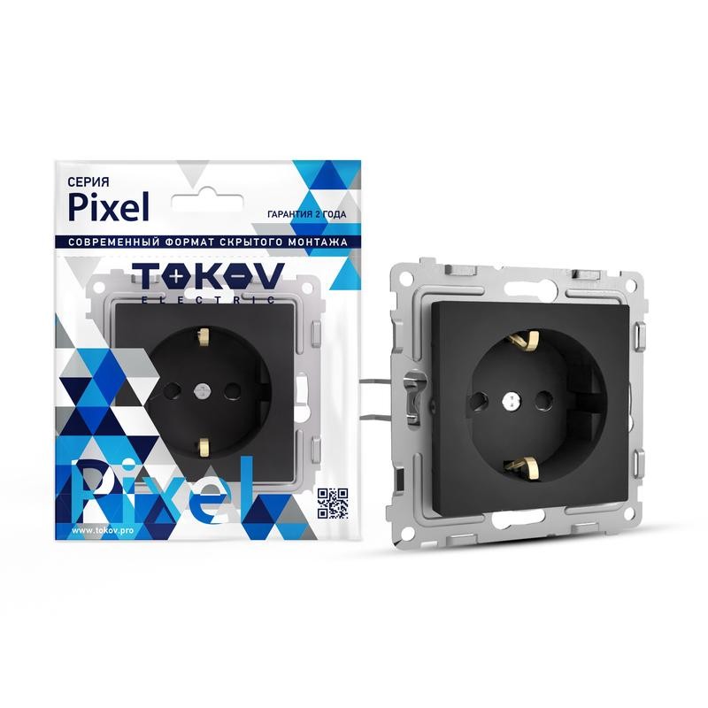Розетка 1-м СП Pixel 16А IP20 с заземл. механизм карбон TOKOV ELECTRIC TKE-PX-R1Z-C14 Розетка 1-м СП Pixel 16А IP20 с заземл. механизм карбон TOKOV ELECTRIC TKE-PX-R1Z-C14